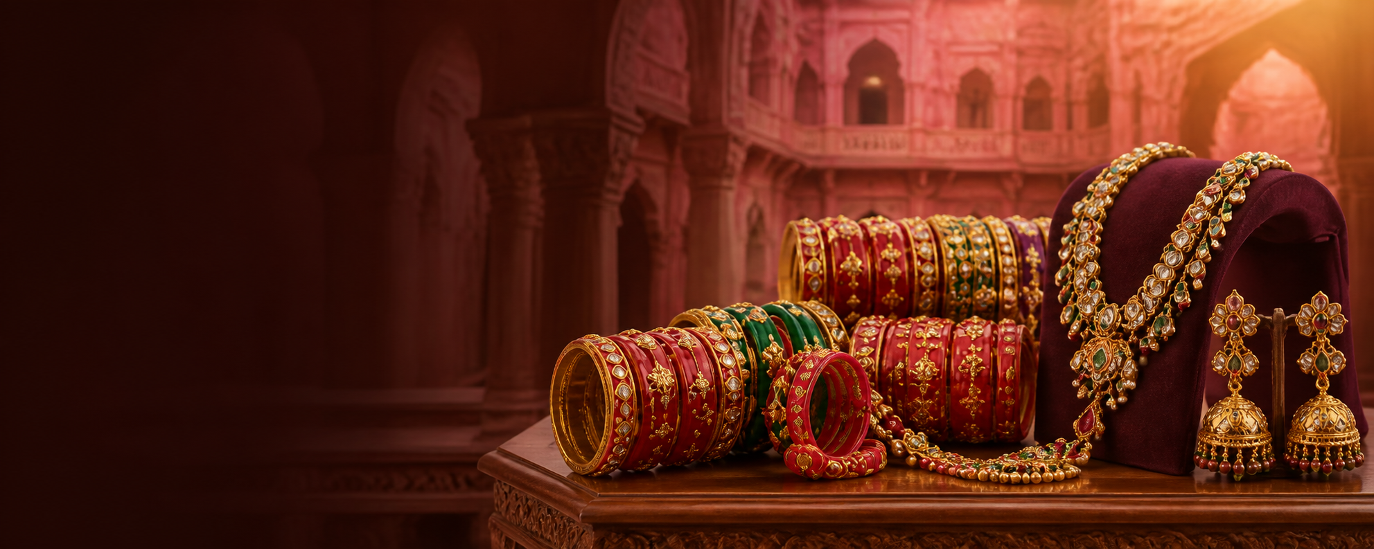 Traditional Rajasthani lac bangles and jewellery