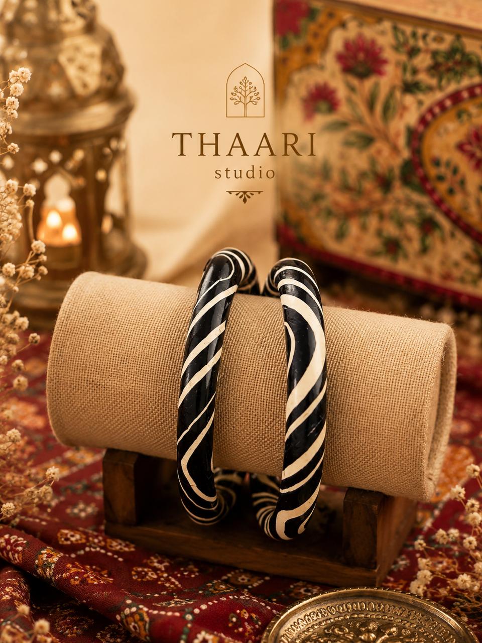 Black Twisted Statement Bangles