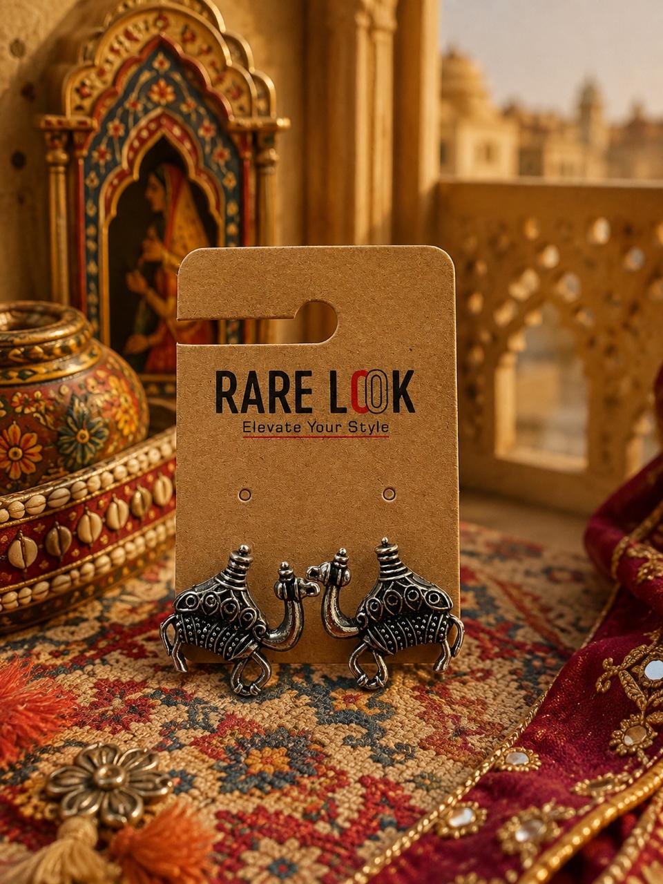 Camel Motif Oxidised Earrings