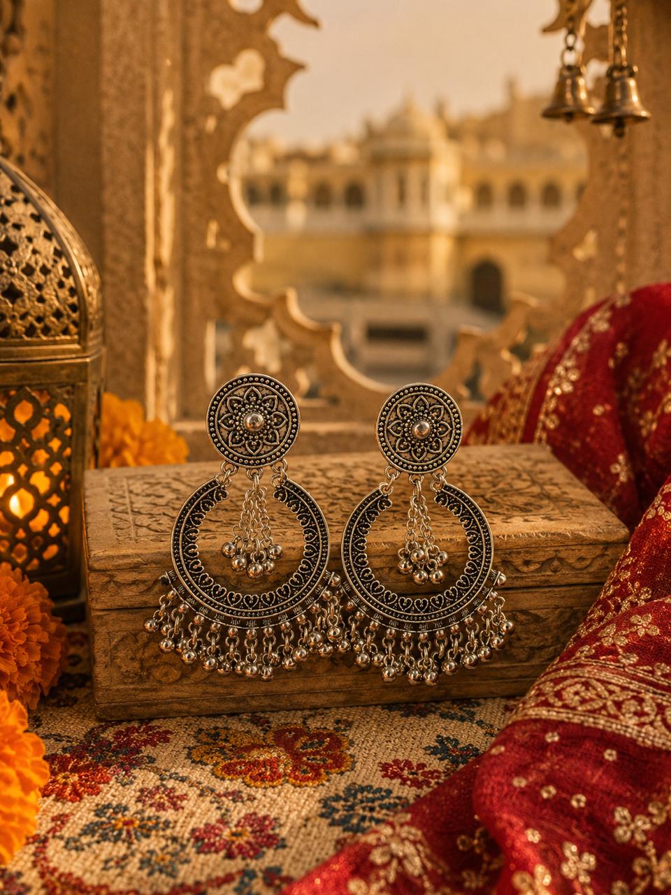 Heritage Chandbali Jhumka Earrings