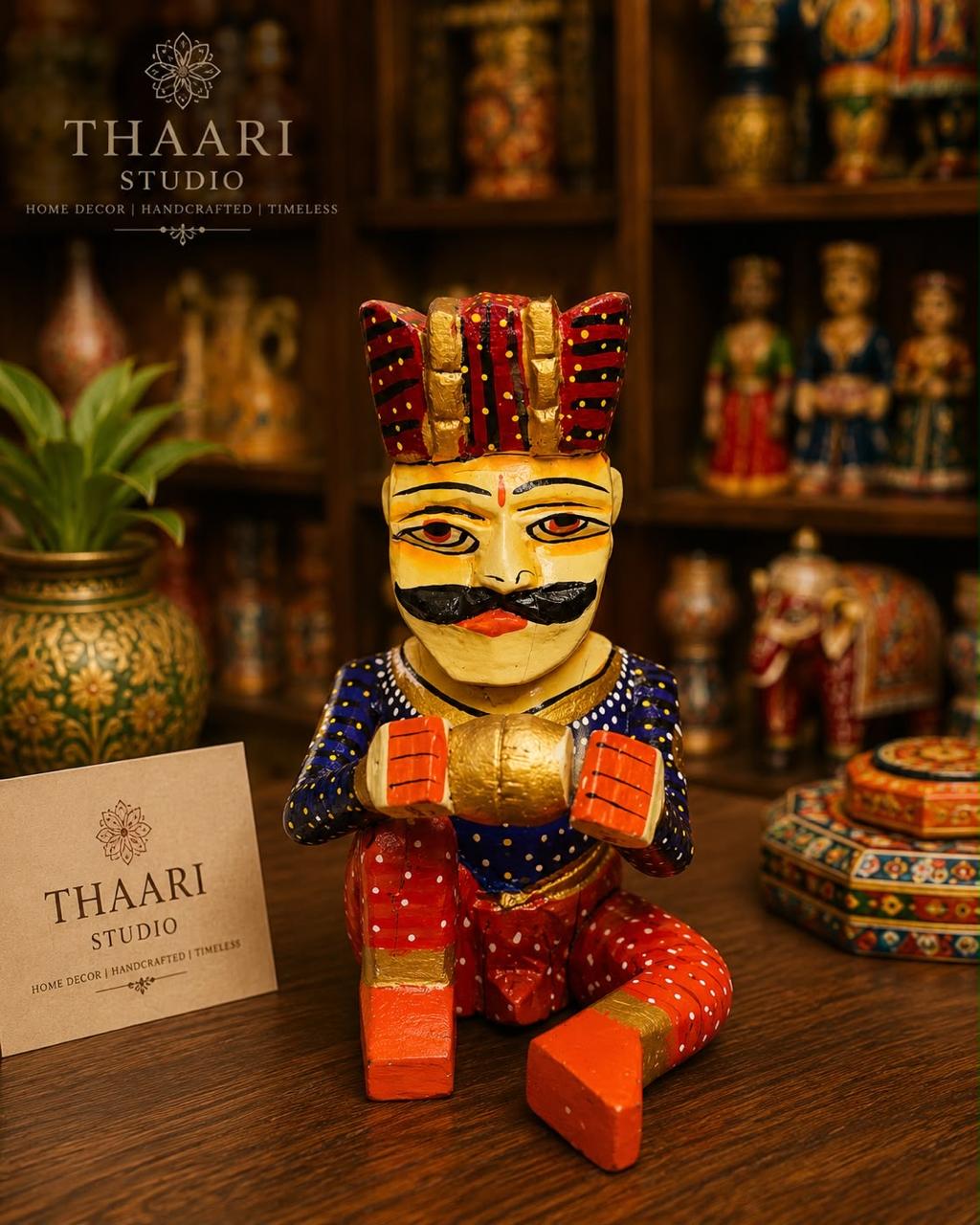 Rajasthani Musician King Figurine