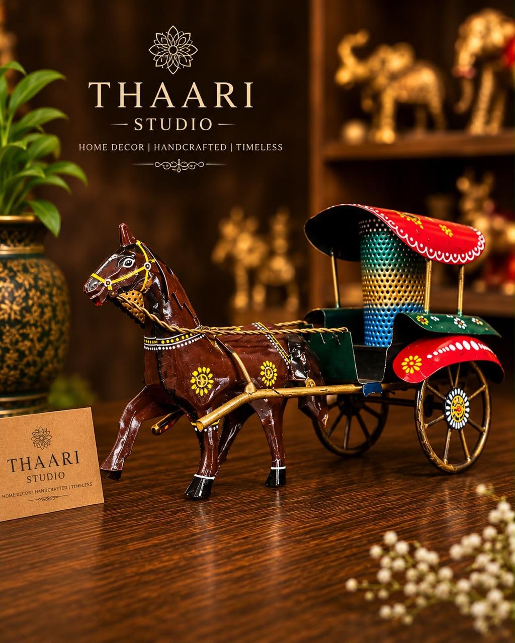 Royal Horse Cart Decorative Showpiece