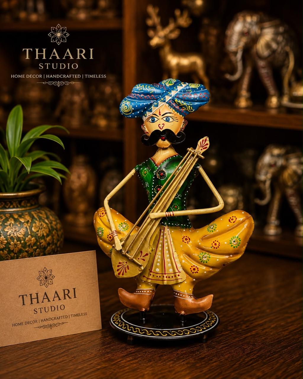 Rajasthani Sarangi Musician Figurine