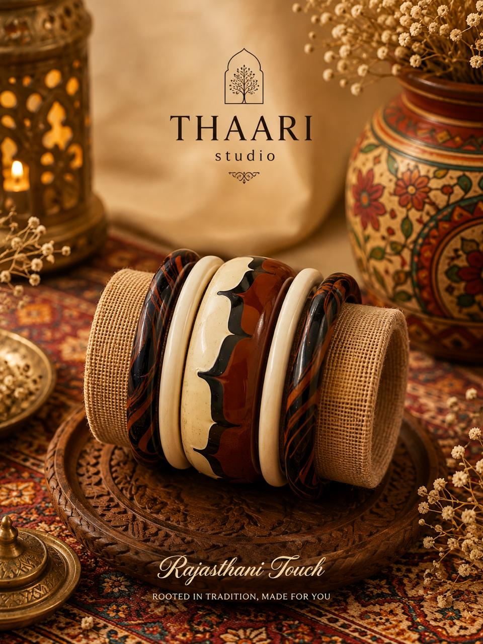 Tricolour Enamel Bangle Set